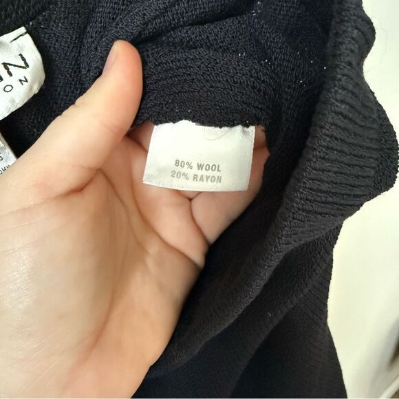 St. John Santana Knit Wool Pull On Wide Leg in Black - Picture 3 of 9